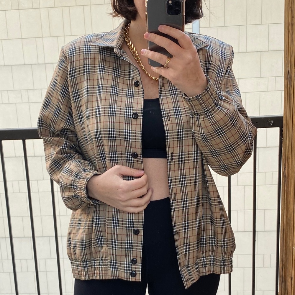 VINTAGE Alfred Dunner Button Up Plaid Jacket M-XL - Picture 2 of 4